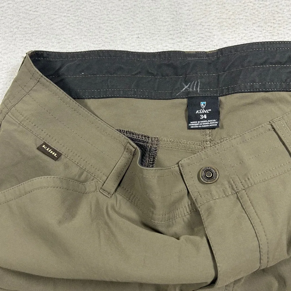 KUHL Renegade Shorts Mens 34 Olive Green Hiking Technical Cargo 5121